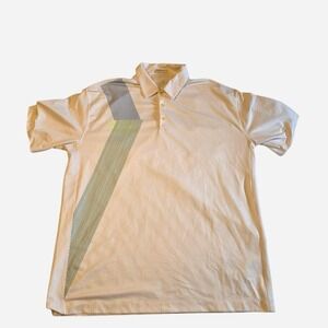 Nike Golf Fit Dry Polo Shirt Men's XL White Diagonal Stripe Performance Moisture